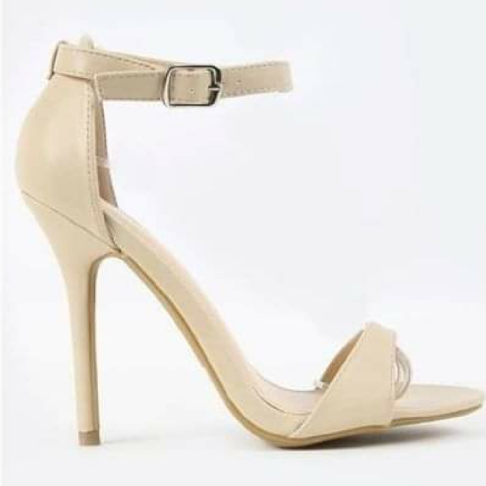 Nude sandal open toe heels